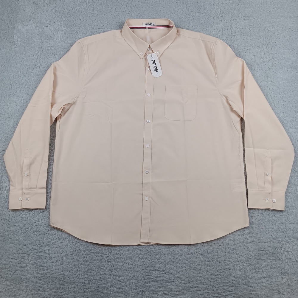 Coofandy Button Up Shirt Mens 2XL Peach Casual Long Sleeve NWT
